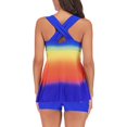 thumbnail image 2 of Plus Size Swimsuits For Women Tummy Control Rainbow Swimwear Two Piece Swimdress With Shorts, 2 of 3