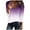 Purple, variant on QUNYINEY Gradient Shirts for Women Trendy Long Sleeve Casual Green V-Neck Tops Drop Shoulder Pullover Loose Waffle T-Shirts