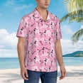 thumbnail image 3 of Honeii Cartoon Poodle Dog Print Men’s Hawaiian Shirt,Classic Button-Down Short Sleeve Shirt, for Beach, Vacation, and Outdoor Activities,XX-Large, 3 of 7