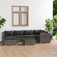 thumbnail image 1 of vidaXL 7 Piece Garden Lounge Set with Cushions Poly Rattan Grey, 1 of 5