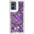 thumbnail image 2 of Case for Motorola Moto Edge 5G 2024 Case Liquid Glitter with Ring Kickstand,Cute Sparkle Quicksand Flowing Shockproof Case for Moto Edge 5G 2024 Purple YBR, 2 of 14
