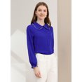 thumbnail image 2 of INSPIRE CHIC Women's Sweet Ruffle Peter Pan Collar Button Up Work Shirts, 2 of 6
