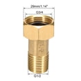 thumbnail image 2 of Conector de tubería de latón, Niple hexagonal, Conector roscado G1/2 macho x G3/4 hembra para acoplamientos de medidor de agua, 2 of 3