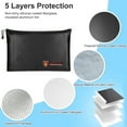 thumbnail image 6 of 2pcs Fireproof Document Bags(1832℉), EEEkit Fire Safe Document Holder, Fireproof & Waterproof Safe Storage Pouch with Zipper, Silicone Coated Pouch for Documents, Files, Money, Jewelry, Tablet, Black, 6 of 11