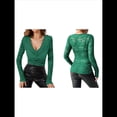 thumbnail image 3 of Blusas de Larga para Mujer, Elegantes, con Encaje de Crochet, Bordadas y Caladas, Moda 2025. Verde M, 3 of 7