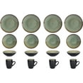 thumbnail image 3 of Stoneware Dinner Set Reactive Glaze (16pc Set, Java Green), 3 of 7