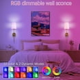 thumbnail image 3 of Wall Lights Battery Operated Wall Sconces Set of 2, Gold Rechargeable Wall Sconce with 15 RGB Dimmable Detachable Bulbs and Remote, Wireless Battery Powered Wall Lamp for Living Room Bedroom, 3 of 10