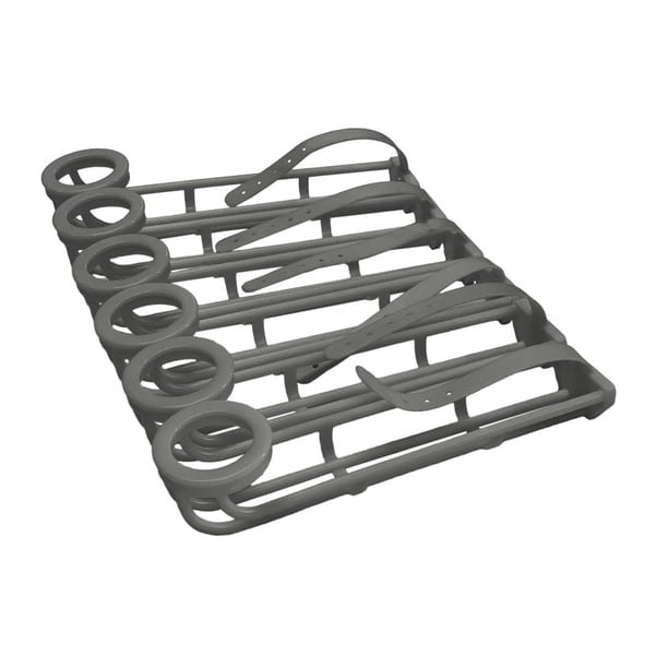 Riel de bolsillo para mesa de billar, ligero con cinturón de 5 agujeros, piezas de billar, 6 uds. gris