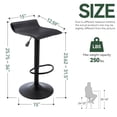 thumbnail image 3 of Adjustable Backless PU Leather Bar Stools Set of 2, 360° Swivel Counter Height Bar Stools with Footrest, Modern Armless Kitchen Island Chairs (Black, Black Base), 3 of 9