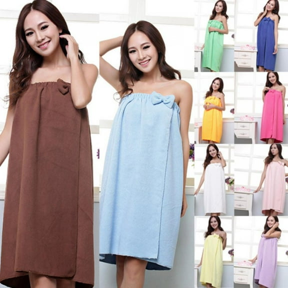 Women’s Terry Cloth Spa and Bath Towel Wrap with Adjustable Closure & Elastic Top w/9 Colours