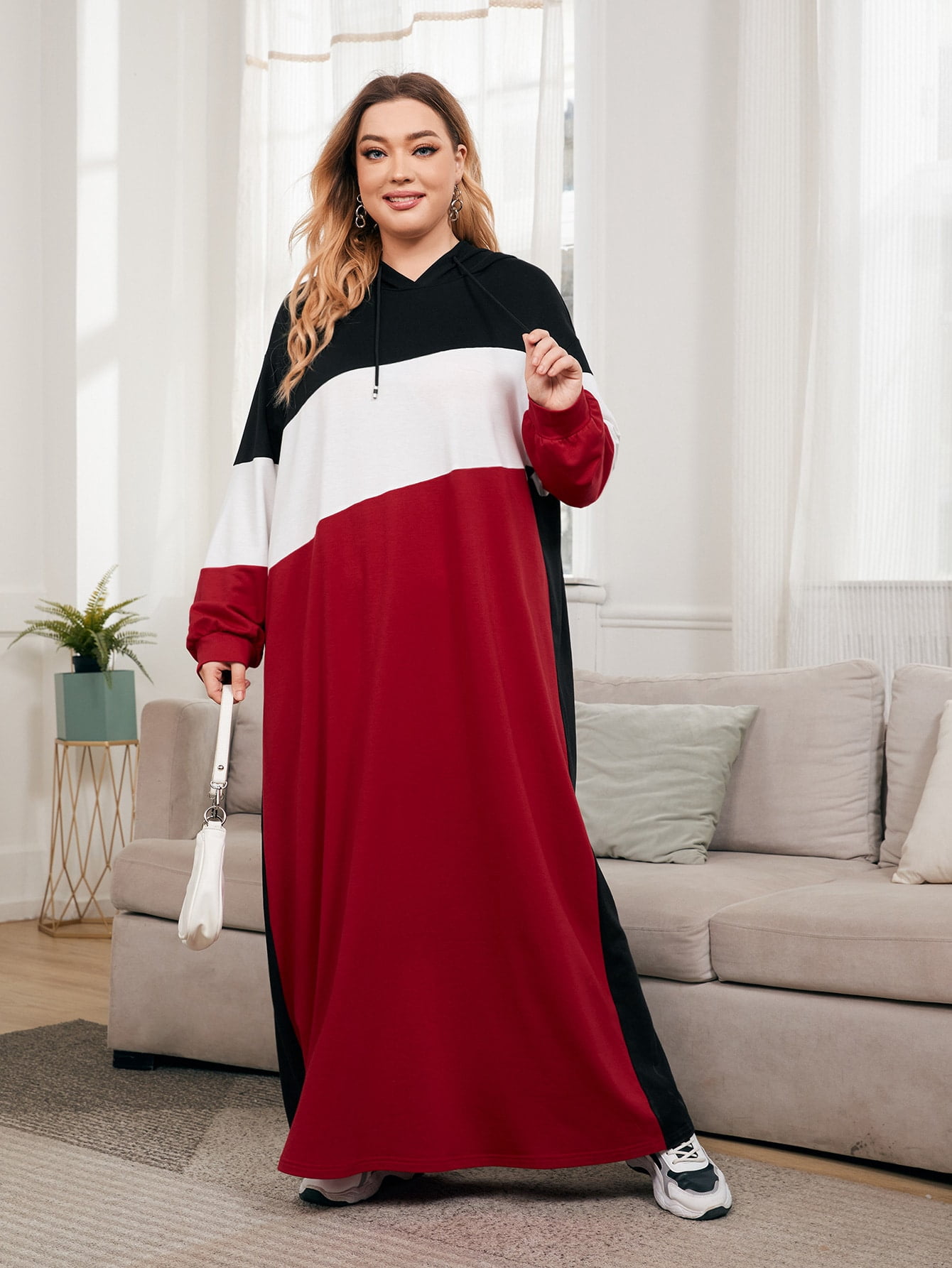 Women's Plus 1pc Color Block Drop 