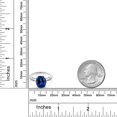 thumbnail image 4 of Gem Stone King 3.34 Ct Oval Blue Created Sapphire White Diamond 14K White Gold Ring, 4 of 4