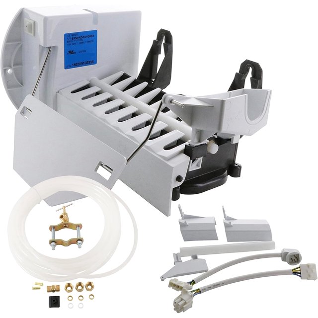 Bundle WR30X10093 Ice Maker for GE Refrigerators + Universal Water Line Kit