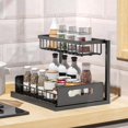 thumbnail image 3 of Estante de especias de cocina Organizador de pequeña sala extraíble de 2 niveles, estantes para cajones debajo de estantes de cocina, estantes de almacenamiento para maquillaje de Magideal Estante de especias de cocina, 3 of 6