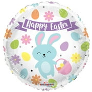 18 inch Kaleidoscope Easter Bunny And Eggs Foil Mylar Balloon - Party Supplies Decorations