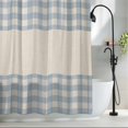 thumbnail image 2 of Shower Curtains for Bathroom-36"x72",Minimalist Blue Checkered Waterproof Bath Curtain Grommet Shower Curtain Set with Hooks, 2 of 9
