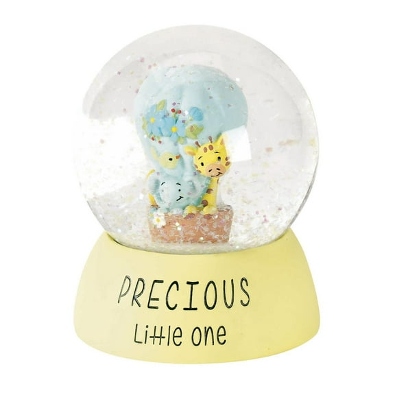 Precious Little One Yellow Base 4 x 3 Resin Decorative Tabletop Glitter Snow Globe