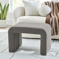thumbnail image 2 of Better Homes & Gardens Juliet Waterfall Boucle Ottoman, Truffle Brown, 2 of 9