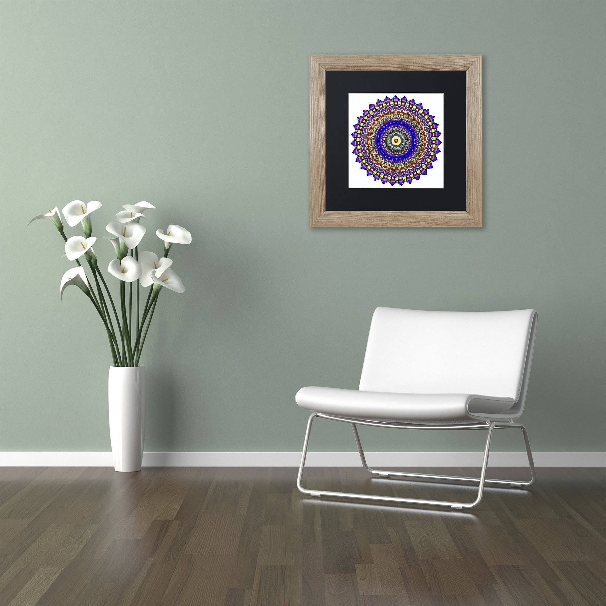 Trademark Fine Art "Nights Mandala in Blue" Canvas Art by Kathy G. Ahrens, Black Matte, Birch Frame