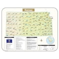 thumbnail image 1 of Univarsal 911641512001-64x54-PPR 64 x 54 in. Kansas Large Scale Shaded Relief Wall Map - Paper, 1 of 1