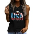 thumbnail image 2 of Delliss Women's Stylish Heart Print Tank Top Sleeveless Independence Day Blouse Crew Neck Simple T-Shirt, 2 of 4