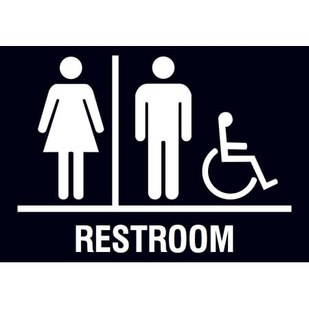 Family Restroom Handicap Accessible Horizontal Bathroom Black