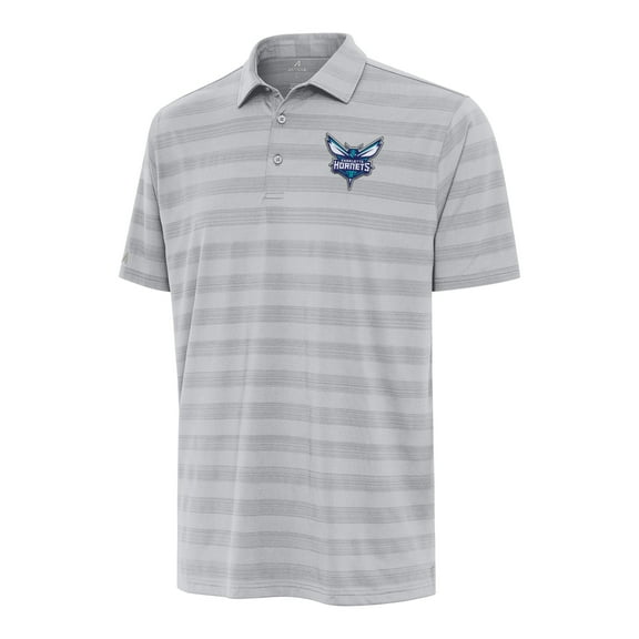 Men's Antigua Gray Charlotte Hornets Tunnel Polo