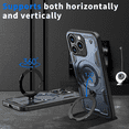 thumbnail image 4 of Entronix Magnetic Phone Case Compatible with iPhone 16 Pro, Foldable Kickstand Cover, Blue, 4 of 9