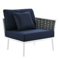 thumbnail image 5 of Modway Stance Outdoor Patio Aluminum Small Sectional Sofa in White Navy, 5 of 7