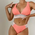 thumbnail image 2 of Swim Boho Striped Tape Bikini Top Tropical Swim Wear, 2 of 7