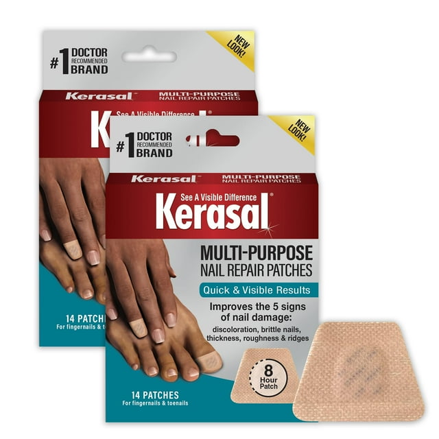 Parches reparadores de uñas multiusos Kerasal, 14 unidades, paquete doble