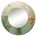 thumbnail image 2 of Designart "Gold Pottery In Green Minimalism" Abstract Spirals Rund Mirror For Wall Decor - Large Green Round Print Mirror - Round Modern Mirror - Wall Mounted Round Large Mirror - 23" x 23", 2 of 6