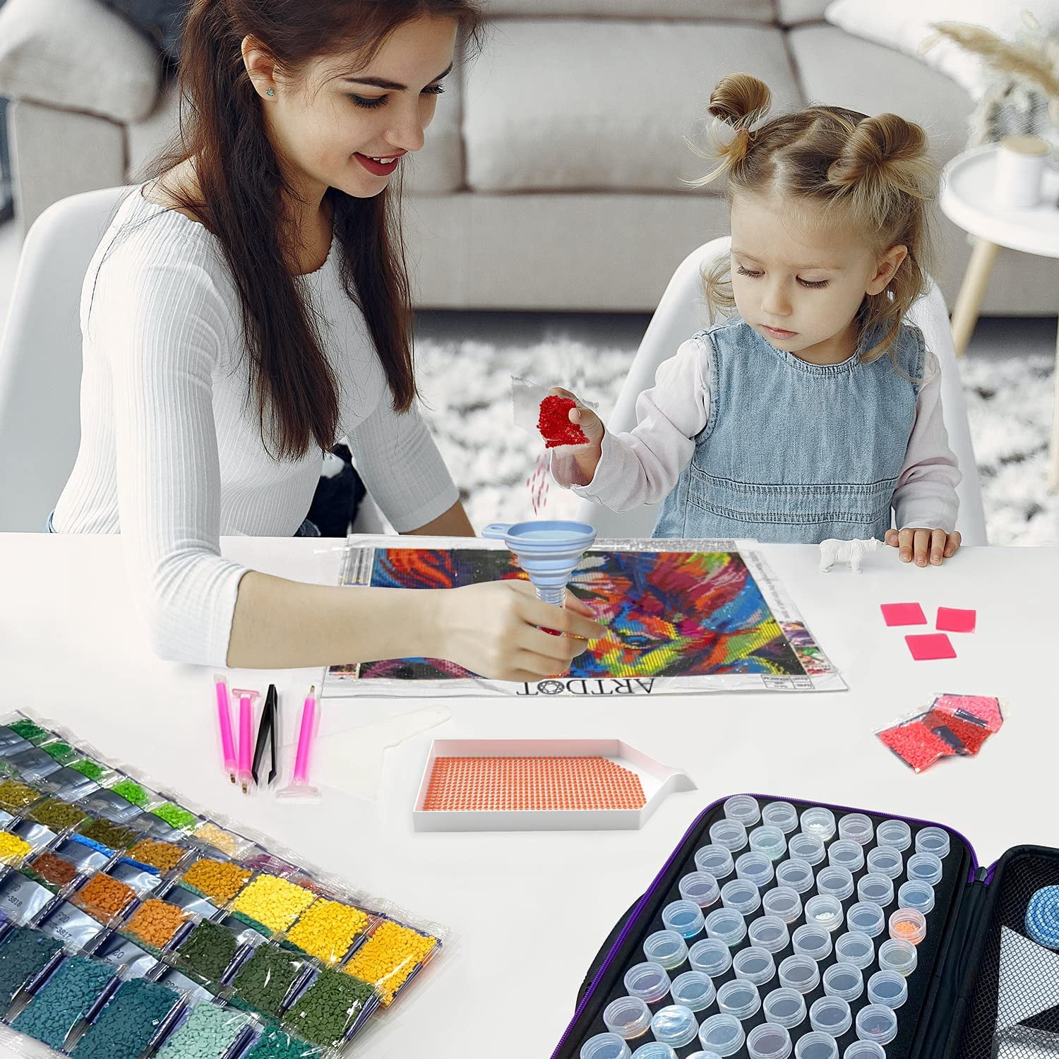 ARTDOT Diamonds for 5D Diamond Painting Accessories, 445000 Pieces 445 Colors Square Drills Diamond Art Kit for Adults Gem Art Nails Crafts (1000pcs per Bag)