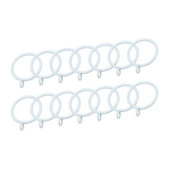 Uxcell 14Pcs Curtain Rod Rings with Eyelets Metal 1.5 inch White