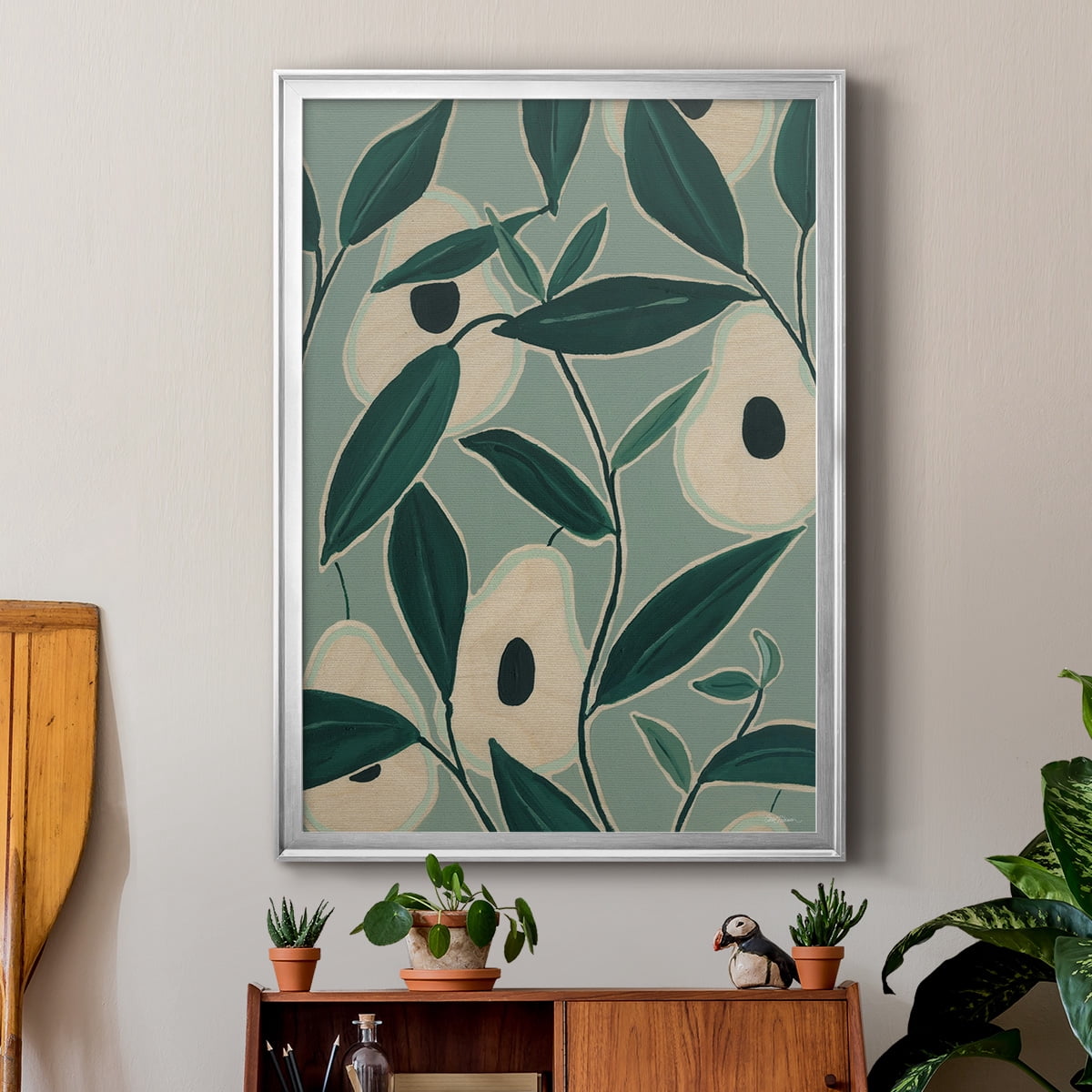 Monochrome Avocados Premium Framed Print - Ready to Hang