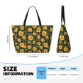 thumbnail image 4 of Kdxio Black Ink Green Plaid Sunflower for Beach Bag for Women Large Beach Tote Bag Waterproof Sandproof Swim Bag with Zipper Pockets Beach Vacation Travel, 4 of 7