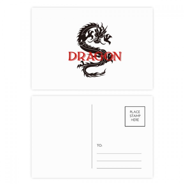Animal Myth Dragon East West Postcard Set Birthday Mailing Thanks Greeting Card