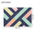 thumbnail image 4 of Yayeee Bath Rugs for Bathroom Floor Set of 2 Non Slip Fluffy Soft Absorbent Mat, Green Stripes, 4 of 7
