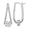 thumbnail image 3 of Sterling Silver Rhodium-plated Cubic Zirconia Hoop Earrings, 3 of 3