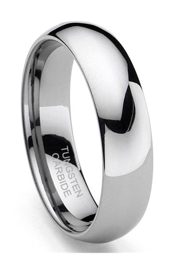Tungsten Carbide 5MM Plain Dome Wedding Band Ring Sz 5.5