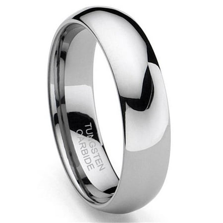 Tungsten Carbide 5MM Plain Dome Wedding Band Ring Sz 9.0