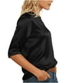 thumbnail image 4 of yillto Turtleneck 3/4 Sleeve Tops for Womens Summer Casual Dressy Mock Neck Tight T Shirt Blouse, 4 of 8