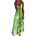 thumbnail image 1 of Robe Longue Maxi Grande Taille pour Femmes Bretelles Spaghetti Couleur Dégradée Robe Décontractée Col en V Plage Vacances Fête Robe d'Été, 1 of 3