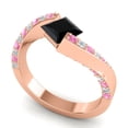 thumbnail image 2 of 1.20 Carat Natural Diamond Black Onyx & Pink Sapphire Gemstone Elegant Engagement Ring for Ladies 18K Rose Gold Size 6 by Diamond-Capitals, 2 of 8