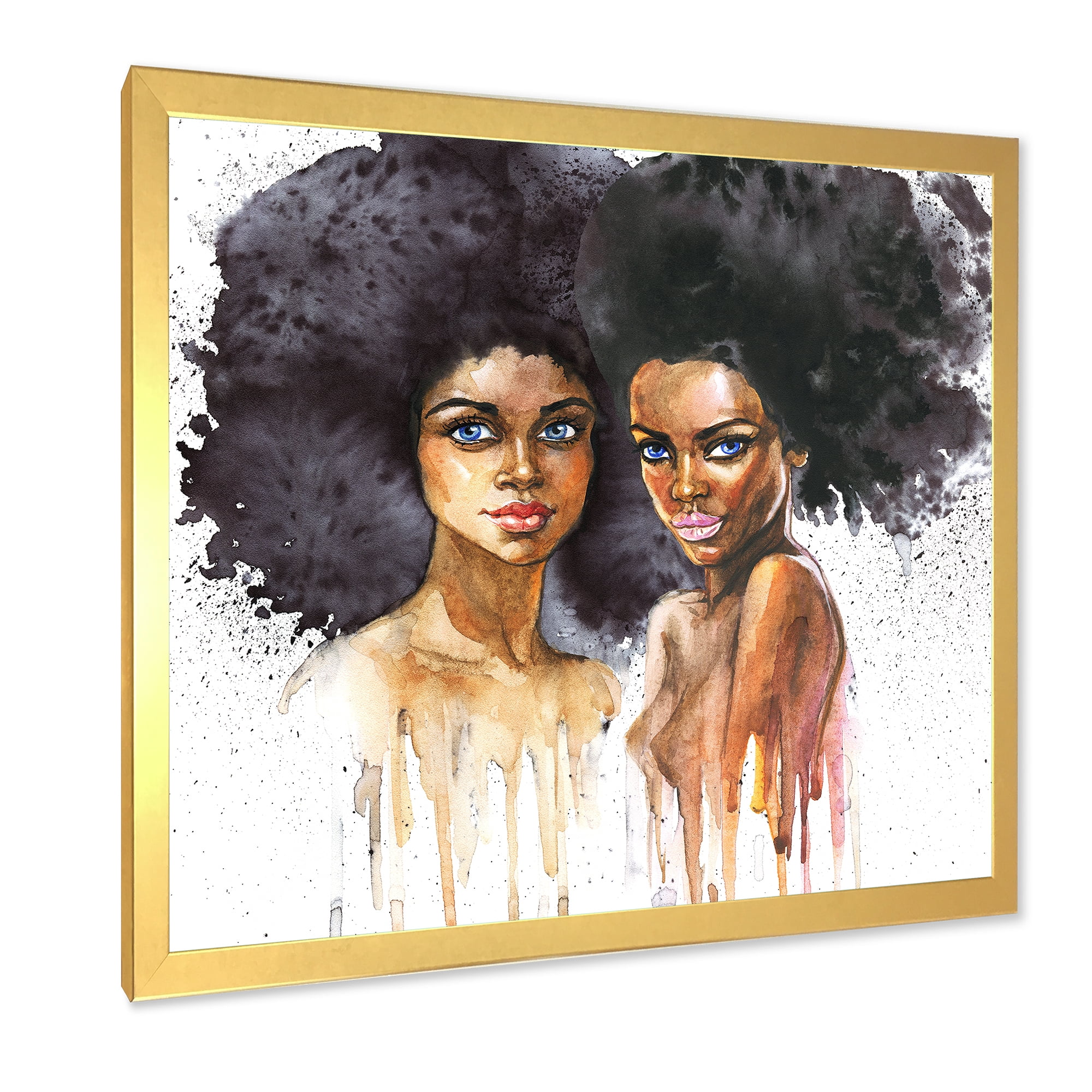 Designart 'Portrait of Two African American Women' Modern Framed Art Print