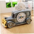 thumbnail image 3 of FUTUREORYY Black Silver Classic Car Shape Clock 1Set Vintage Design Plastic Table Clock for Desk Bedroom Living Room, 3 of 8