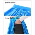 thumbnail image 6 of EnJoCho Girls Metallic Skater Skirt Sparkly Shiny Flared Elastic Waist A-Line Min𝗂 Skort for Girls Solid Trendy Casual Teenage Square Neck Flowy Sundress, 6 of 6