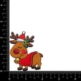 thumbnail image 2 of Christmas Reindeer Embroidered Iron On Patch, Santa Hat Deer Applique, 2.38 inch x 1.88 inch, 2 of 4