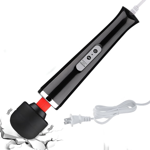 OITY Powerful Handheld Back Massager with 10 Strong Patterns,Personal Vibration Wand Massager for Sports Recovery,Muscle Aches,Body Pain(Black)