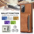 thumbnail image 6 of Design for Samsung Galaxy Note 20 Wallet Case with Tempered Glass Screen Protector PU Leather Credit Card Holder Slot Phone Cases Kickstand Shockproof Protective Cover for Women 6.7 inch Brown, 6 of 13
